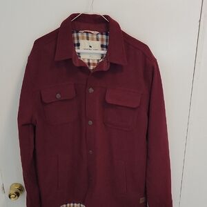 The Normal Brand Men's Burgundy Shirt Jacket with Plaid Lining